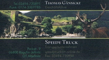 Speedy Truck Transportunternehmen Parkstr. 9 06800 Raguhn